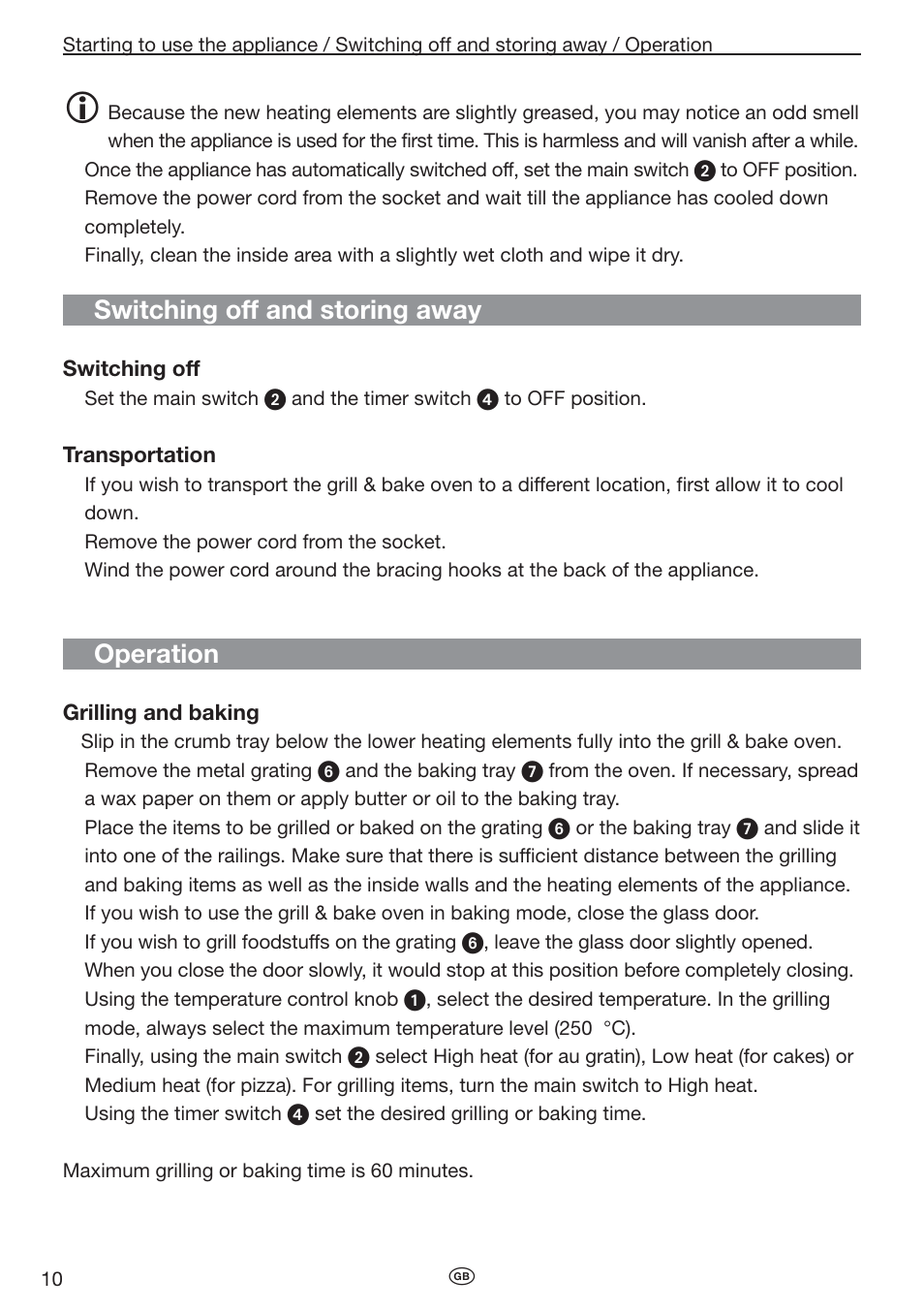 Switching off and storing away, Operation | Kompernass KH 1138 User Manual | Page 9 / 16