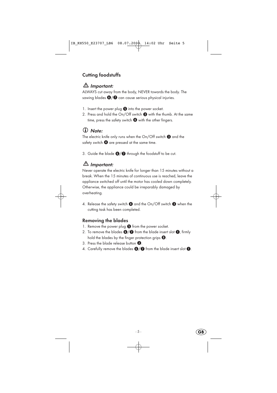Kompernass KH 550 User Manual | Page 7 / 9