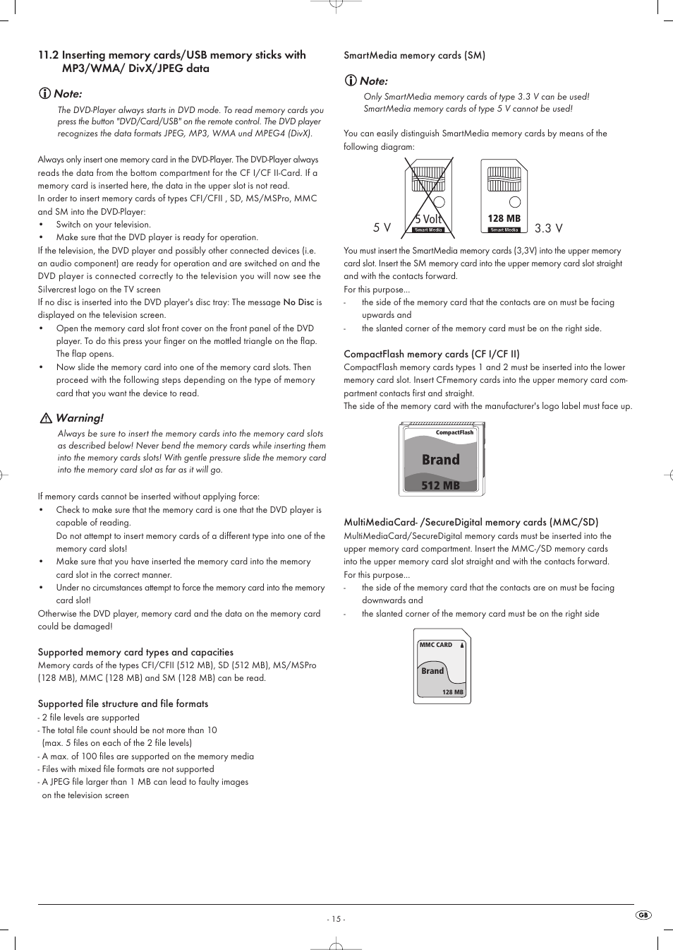 5 v 3.3 v | Kompernass KH 6516 User Manual | Page 15 / 28