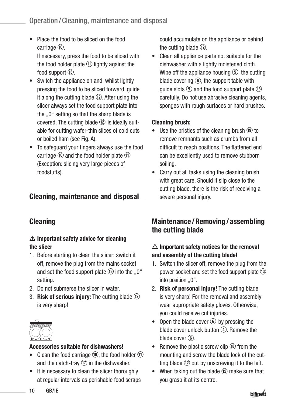 Cleaning, maintenance and disposal cleaning, Operation / cleaning, maintenance and disposal | Kompernass KH 150 SE User Manual | Page 12 / 14