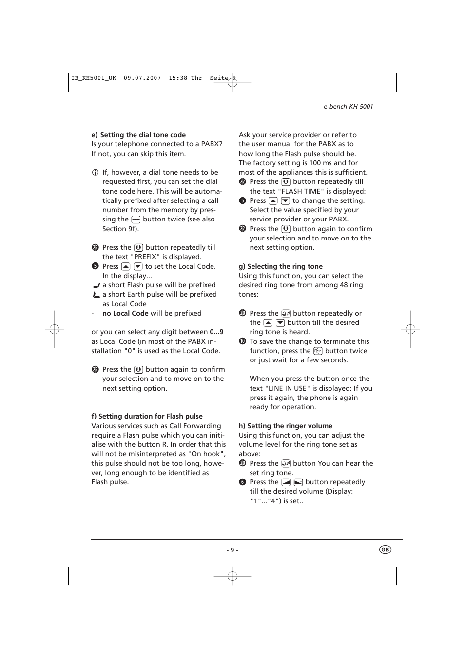 Kompernass bench KH5001 User Manual | Page 11 / 20
