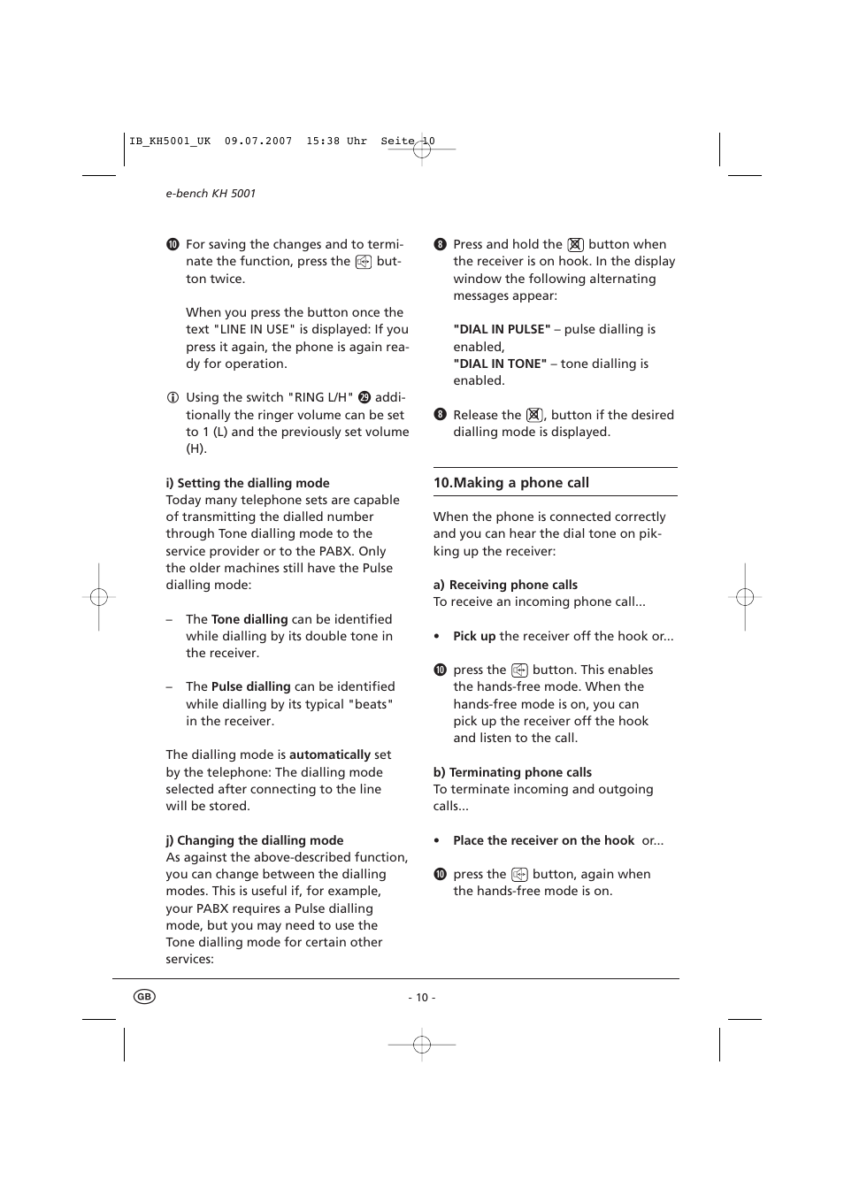 Kompernass bench KH5001 User Manual | Page 12 / 20