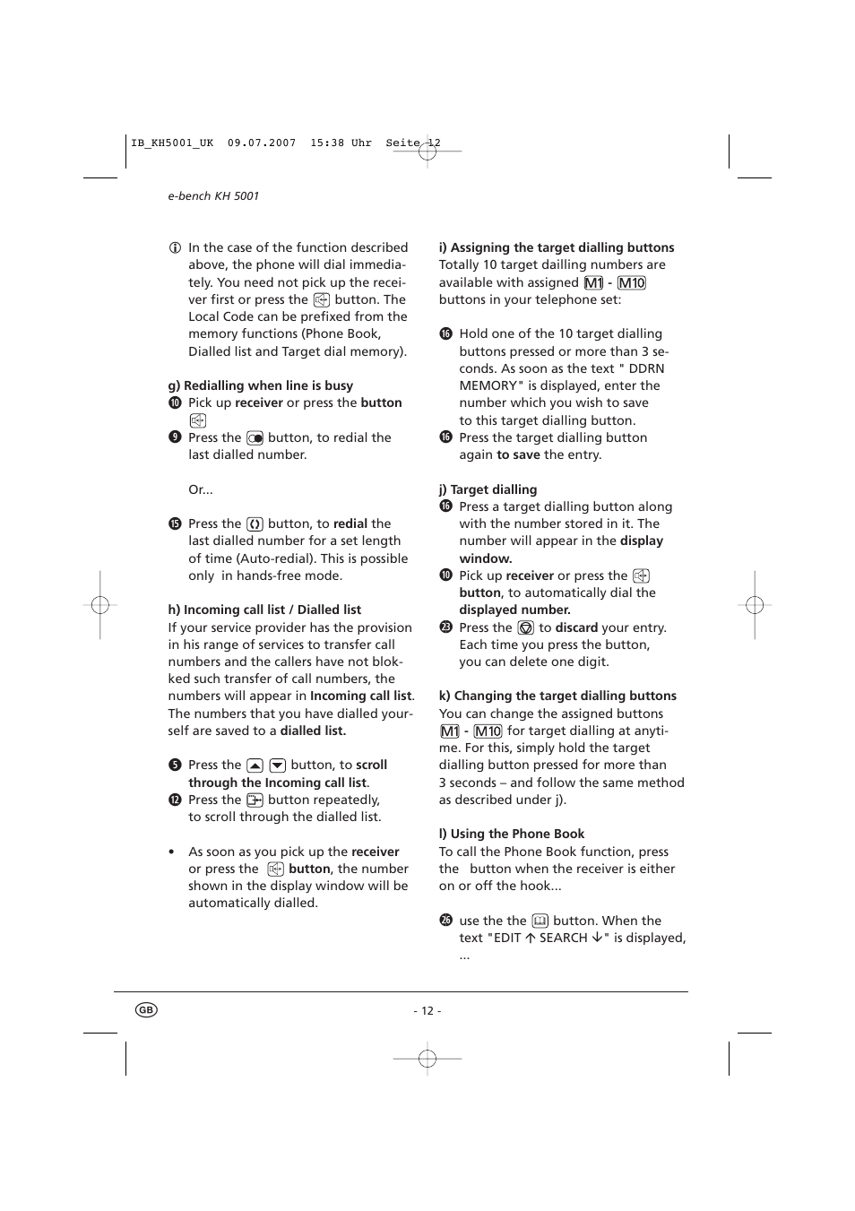Kompernass bench KH5001 User Manual | Page 14 / 20