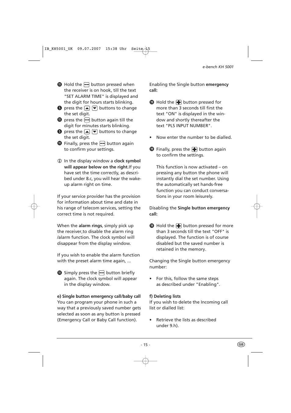 Kompernass bench KH5001 User Manual | Page 17 / 20