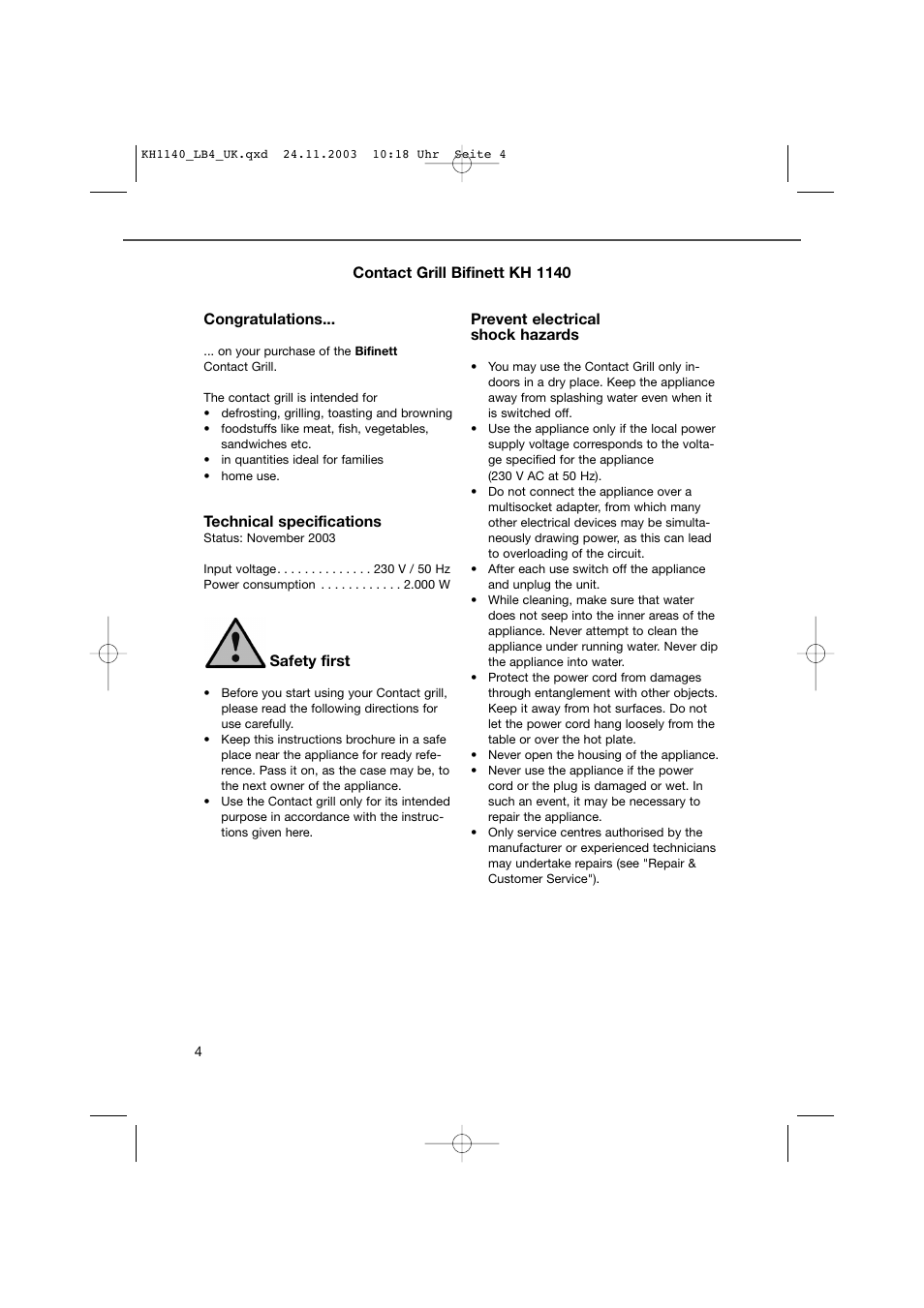 Kompernass KH 1140 User Manual | Page 4 / 9