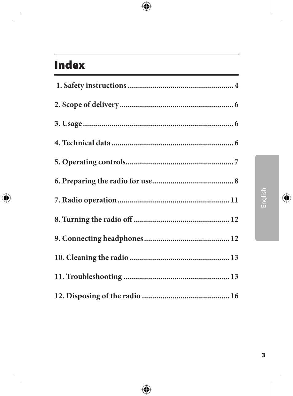 Index | Kompernass KH 2243 User Manual | Page 3 / 17