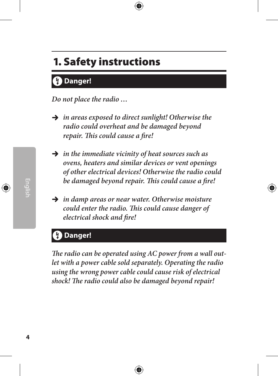 Safety instructions | Kompernass KH 2243 User Manual | Page 4 / 17