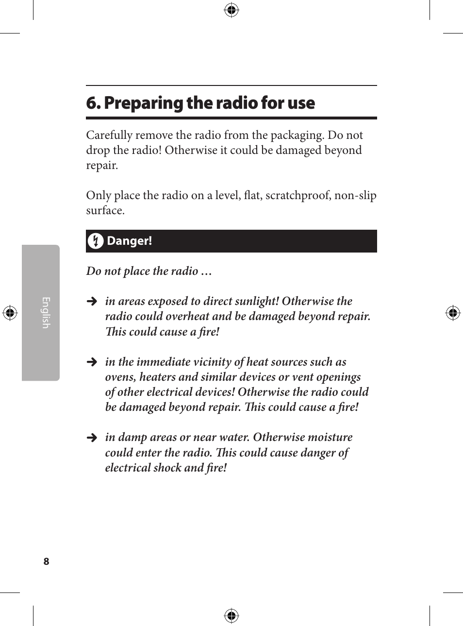Preparing the radio for use | Kompernass KH 2243 User Manual | Page 8 / 17