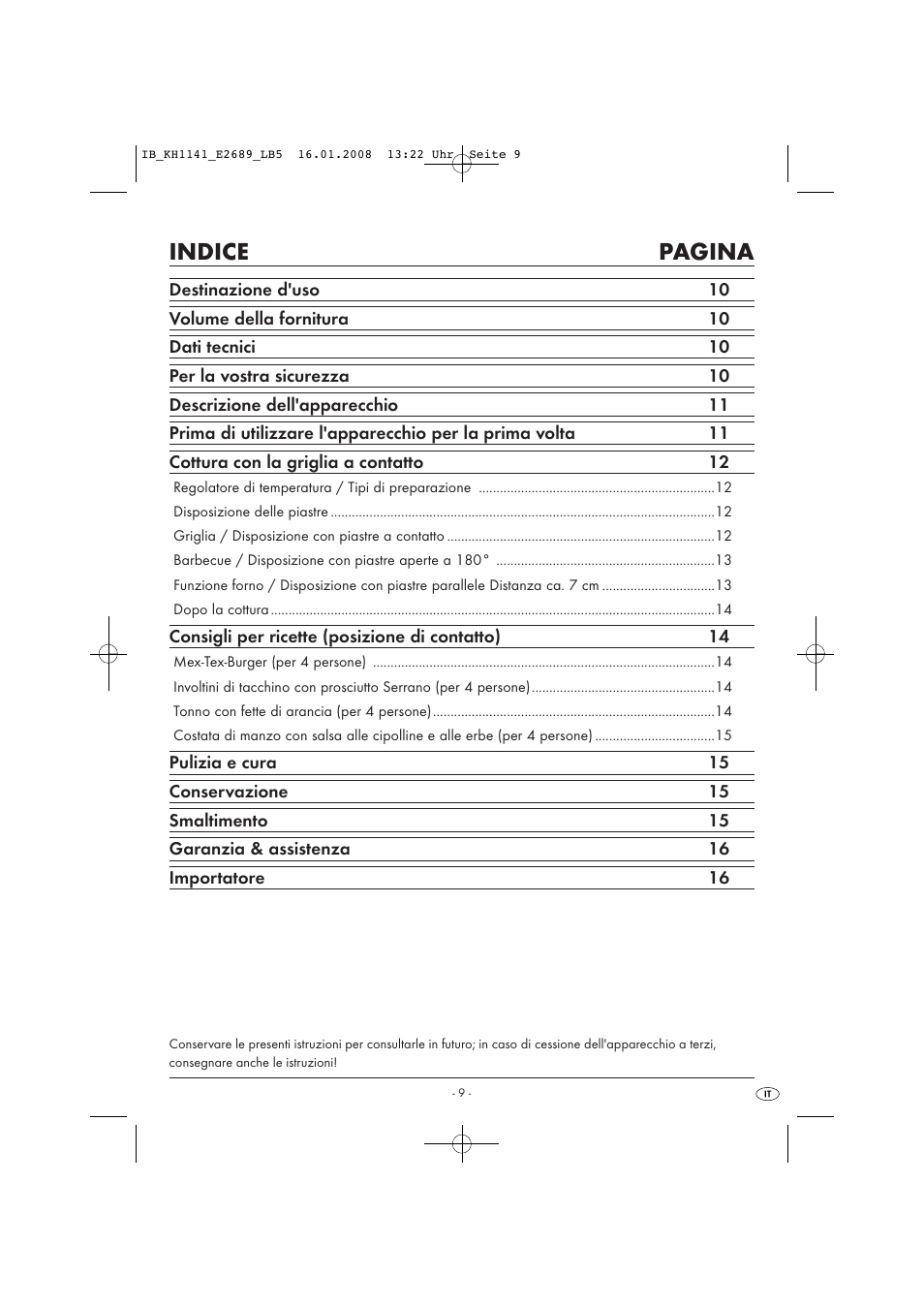 Indice pagina | Kompernass KH 1141 User Manual | Page 11 / 34