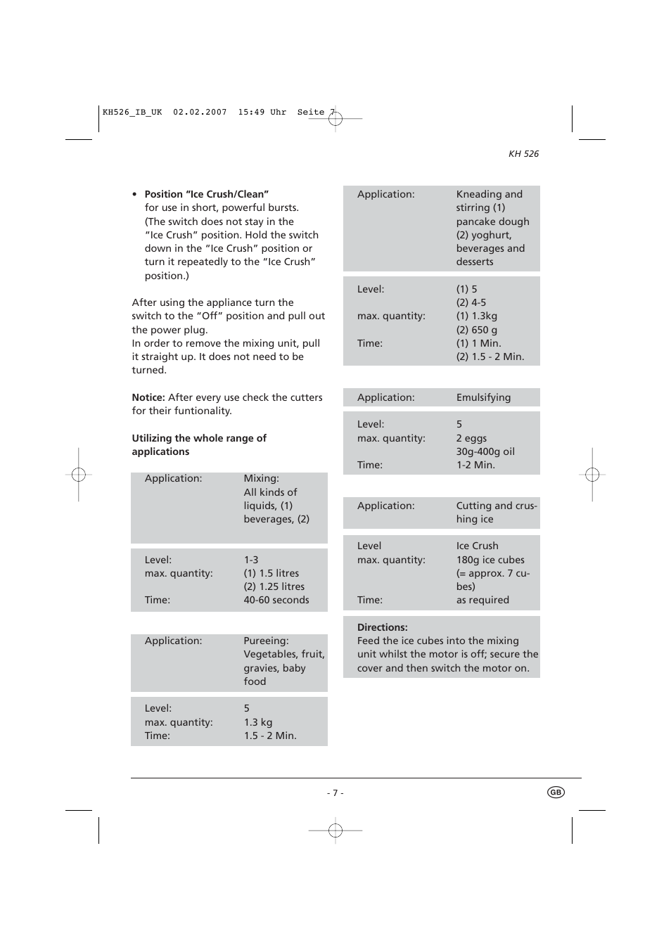 Kompernass KH526 User Manual | Page 9 / 11