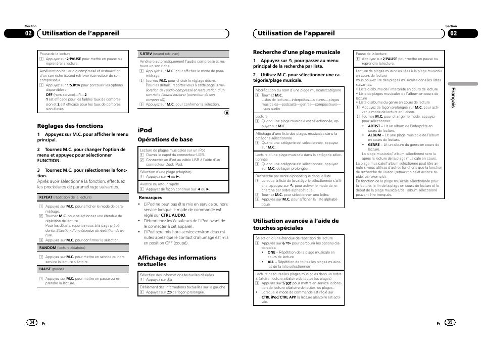 Ipod, 02 utilisation de l ’appareil | Pioneer DEH-3300UB User Manual | Page 18 / 100