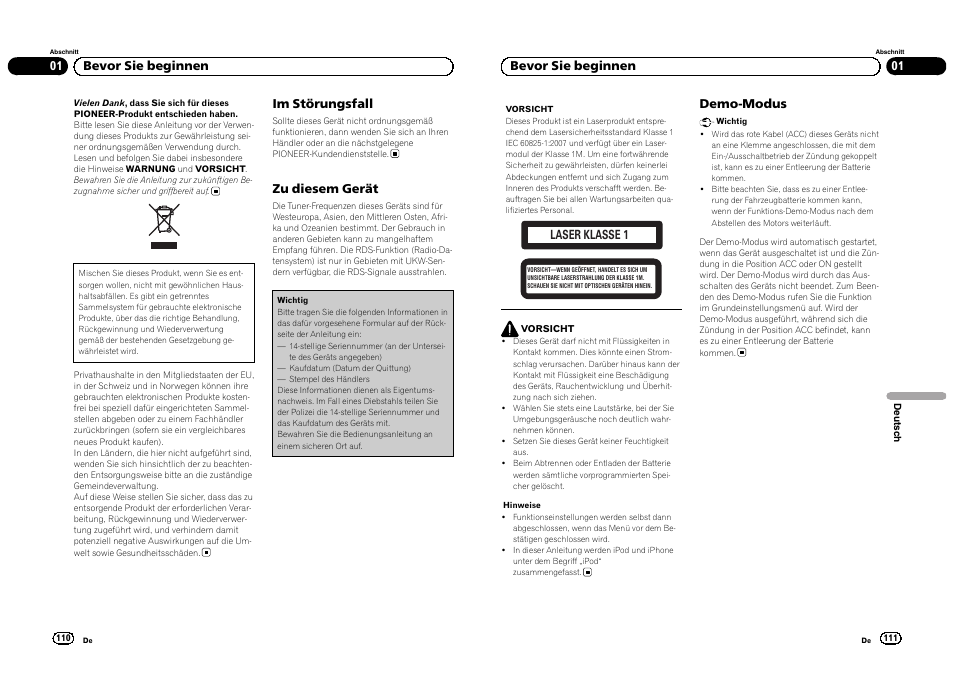 Deutsch | Pioneer DEH-3300UB User Manual | Page 56 / 100