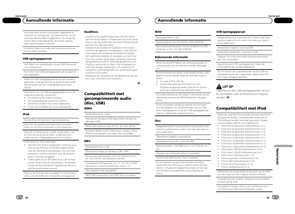 Aanvullende informatie, Compatibiliteit met ipod | Pioneer DEH-3300UB User Manual | Page 82 / 100