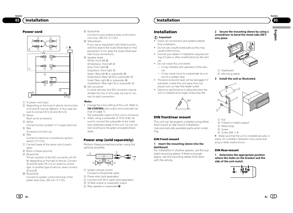 03 installation installation, 03 installation | Pioneer DEH-3300UB User Manual | Page 9 / 100