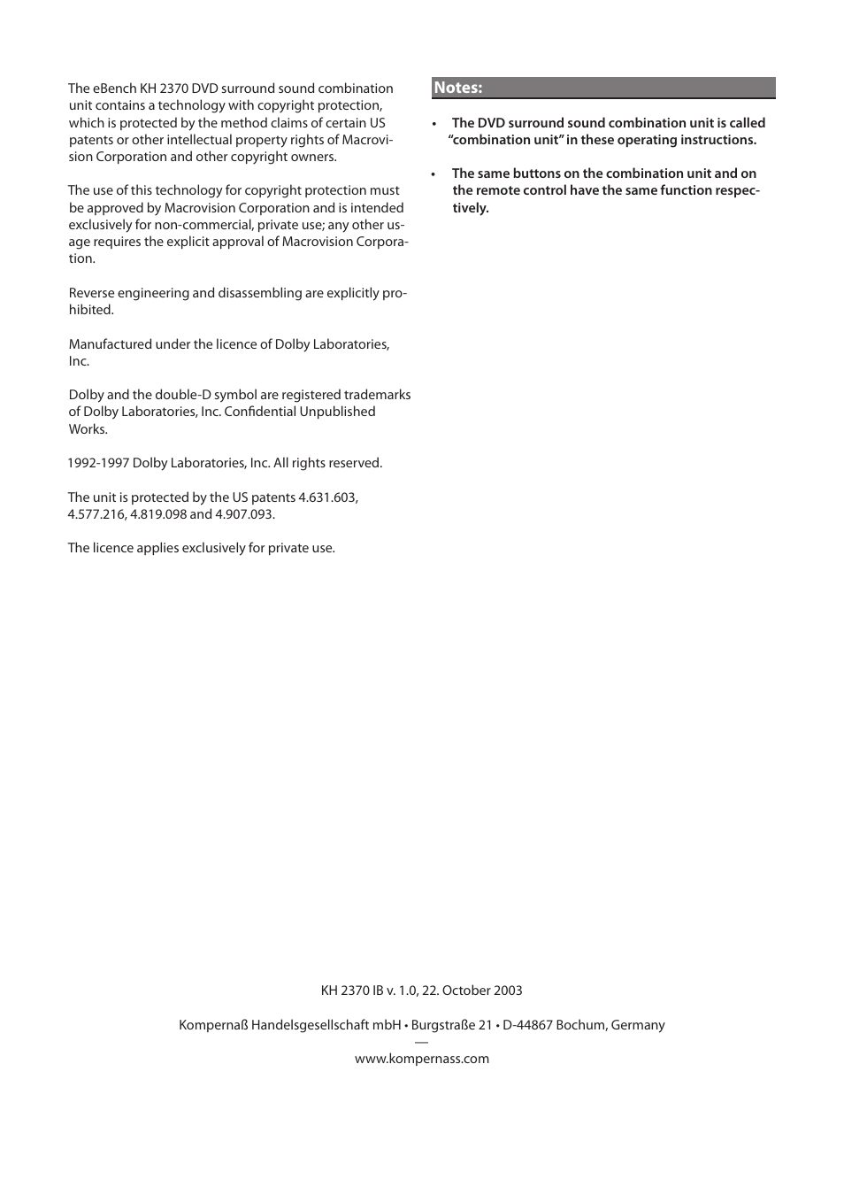 Kompernass KH 2370 User Manual | Page 2 / 38