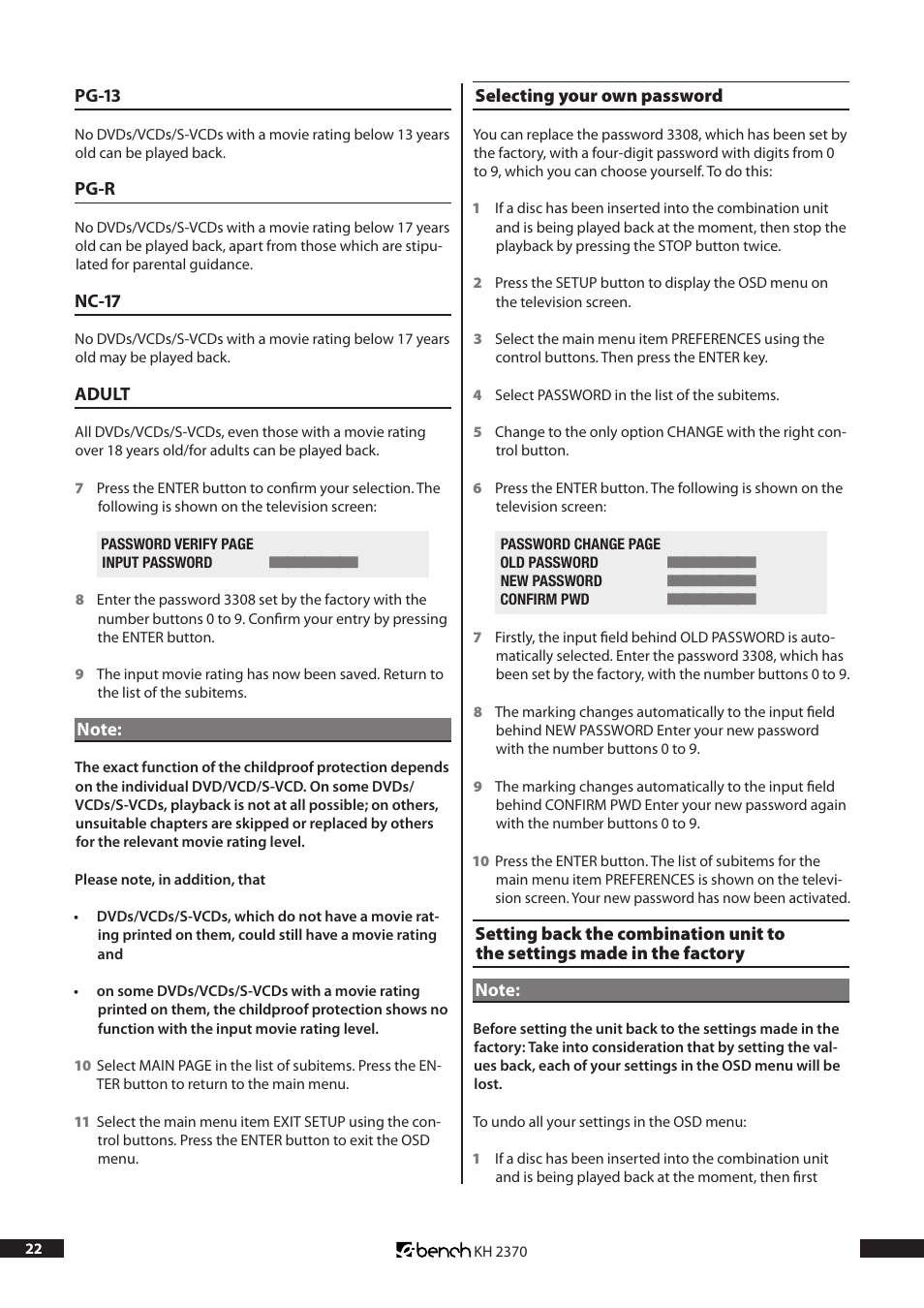 Kompernass KH 2370 User Manual | Page 22 / 38