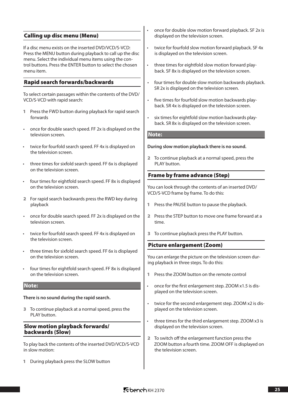 Kompernass KH 2370 User Manual | Page 25 / 38
