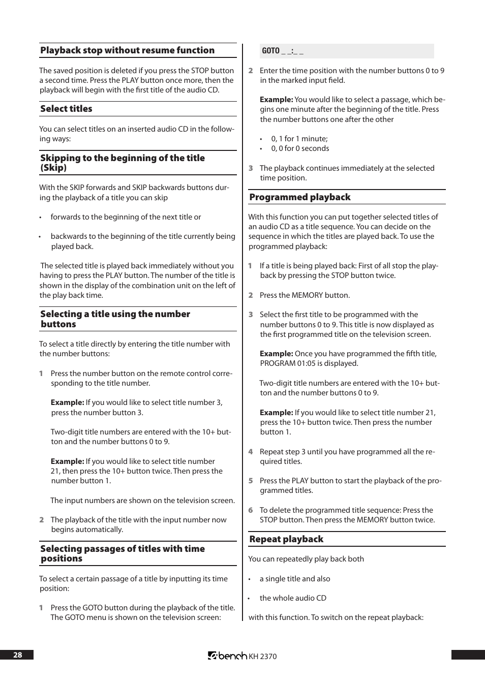 Kompernass KH 2370 User Manual | Page 28 / 38
