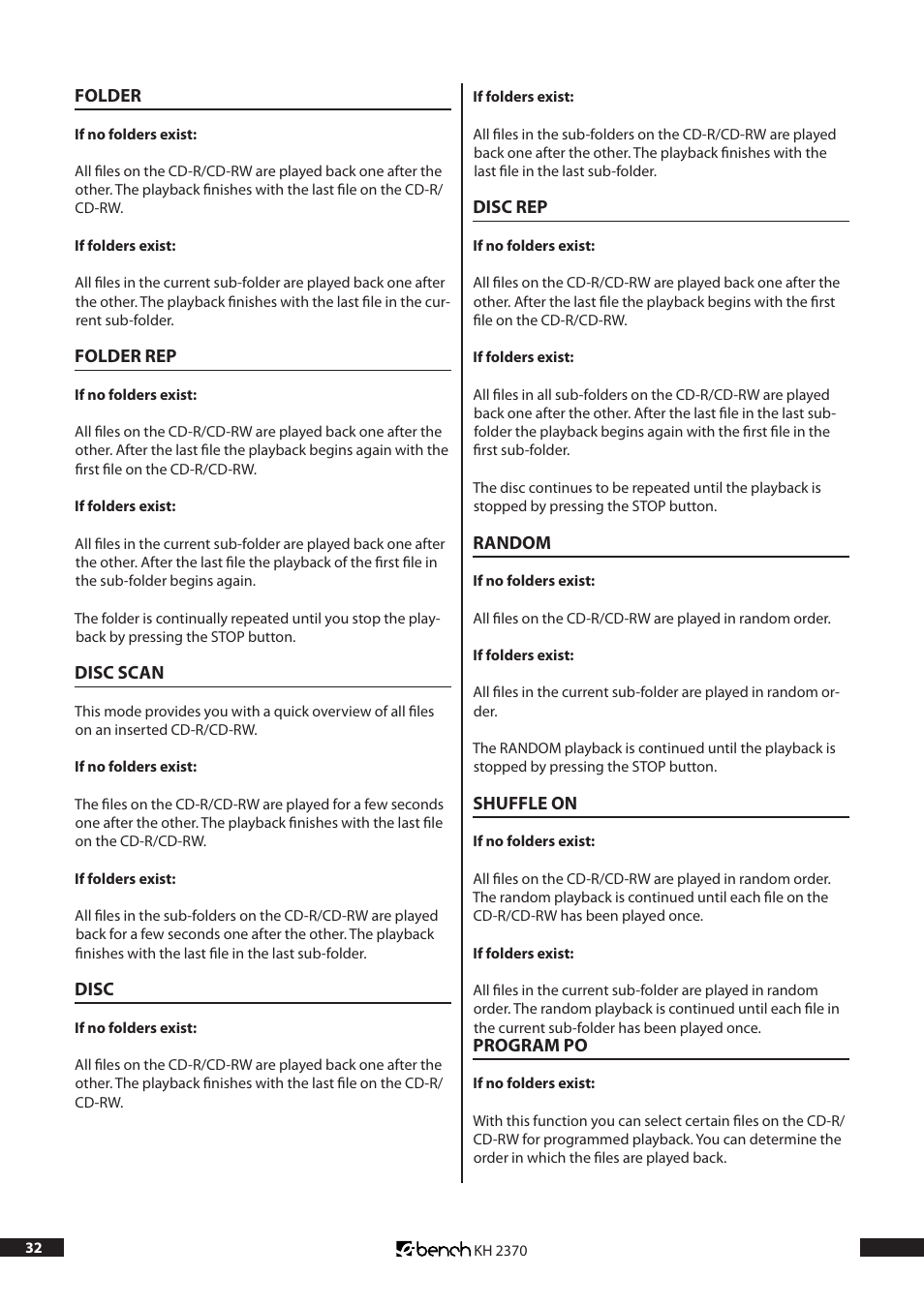Kompernass KH 2370 User Manual | Page 32 / 38