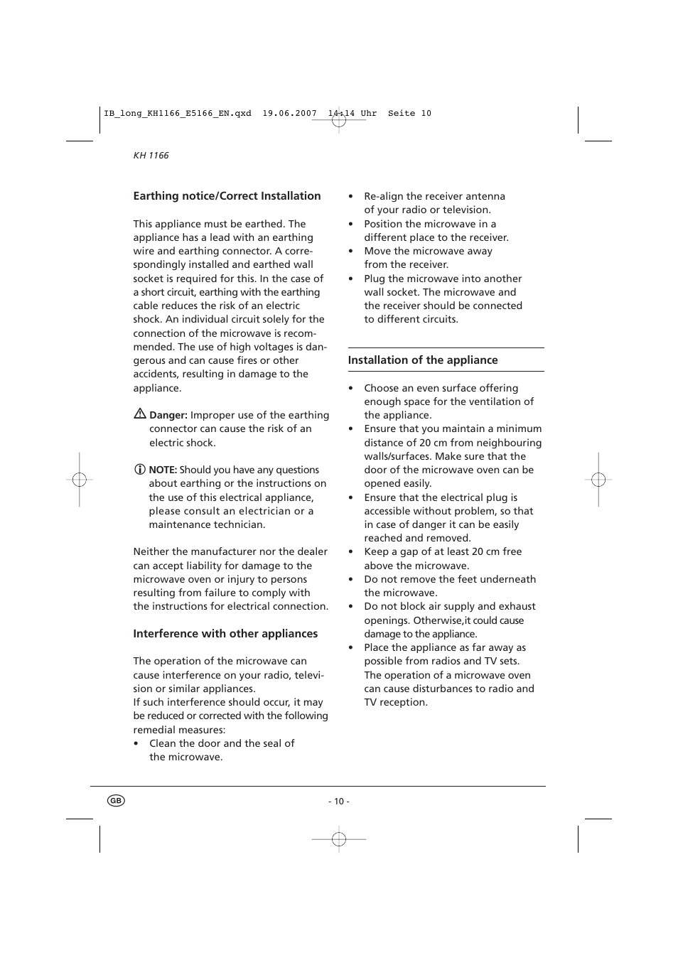 Kompernass Bifinett KH1166 User Manual | Page 12 / 39