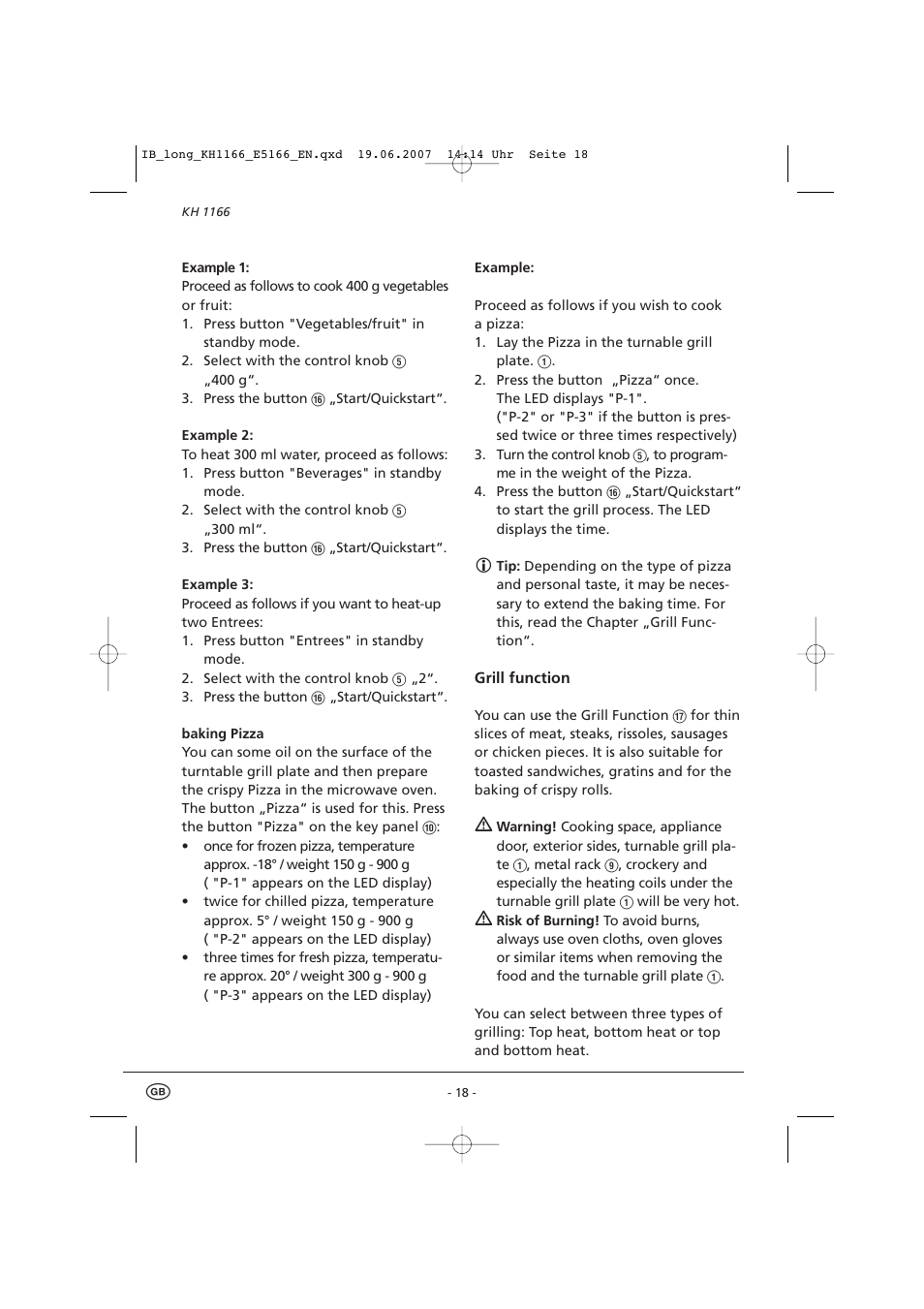 Kompernass Bifinett KH1166 User Manual | Page 20 / 39
