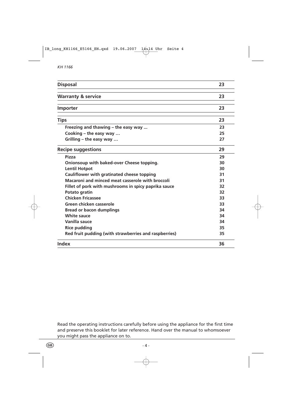 Kompernass Bifinett KH1166 User Manual | Page 6 / 39