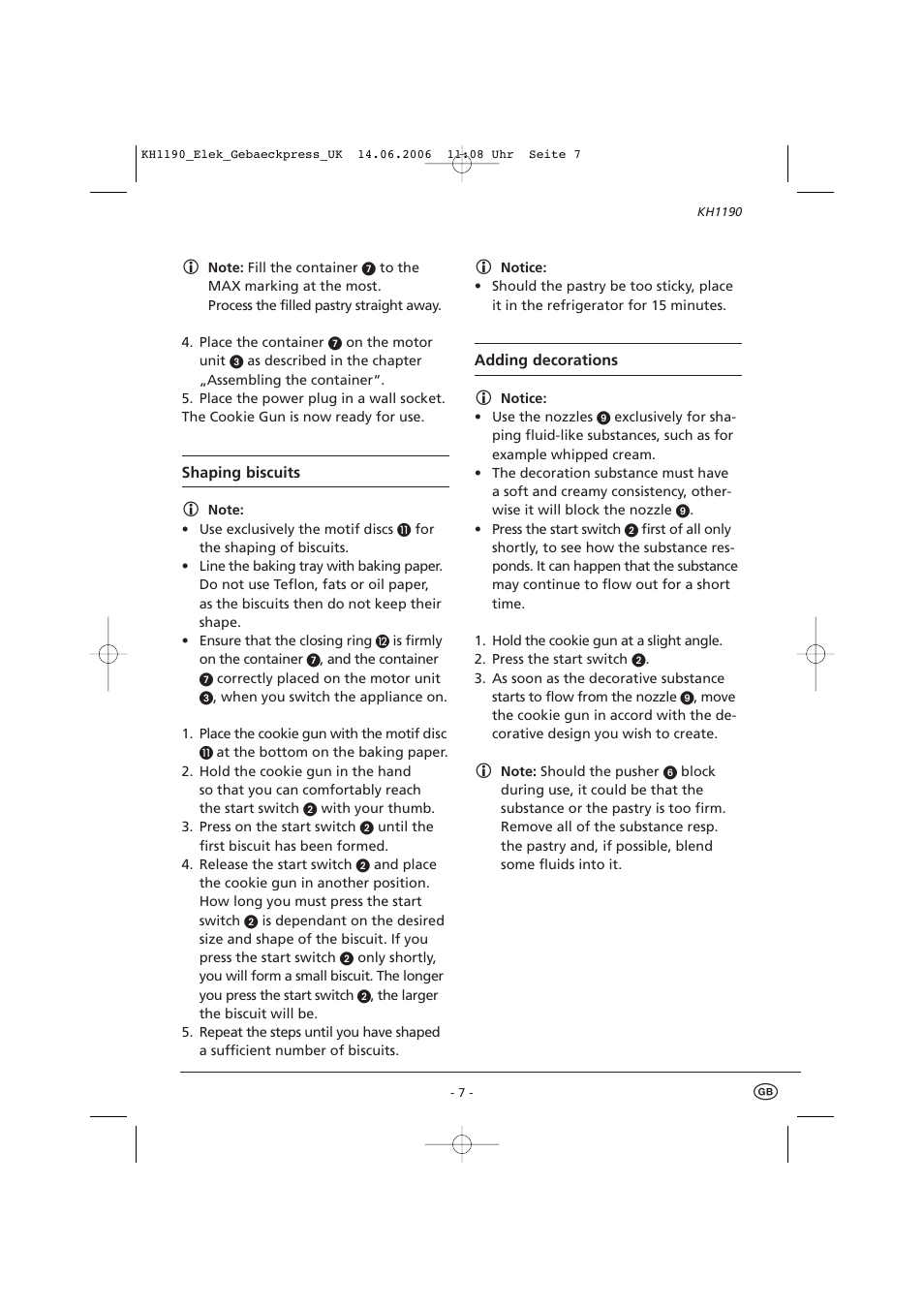 Kompernass KH1190 User Manual | Page 9 / 12
