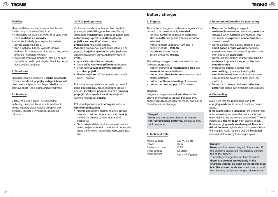 Battery charger | Kompernass T5 User Manual | Page 19 / 20