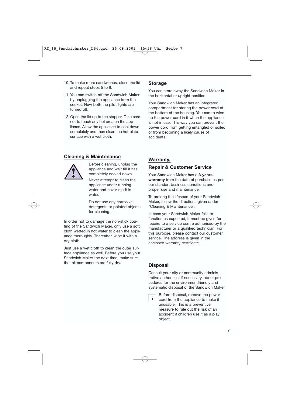 Kompernass KH 1120 User Manual | Page 7 / 8