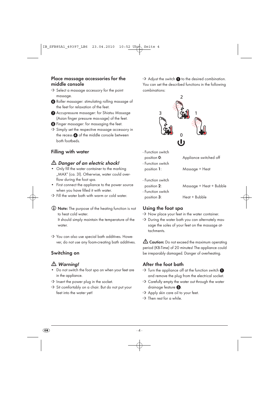Kompernass SFB 85 A1 User Manual | Page 6 / 8