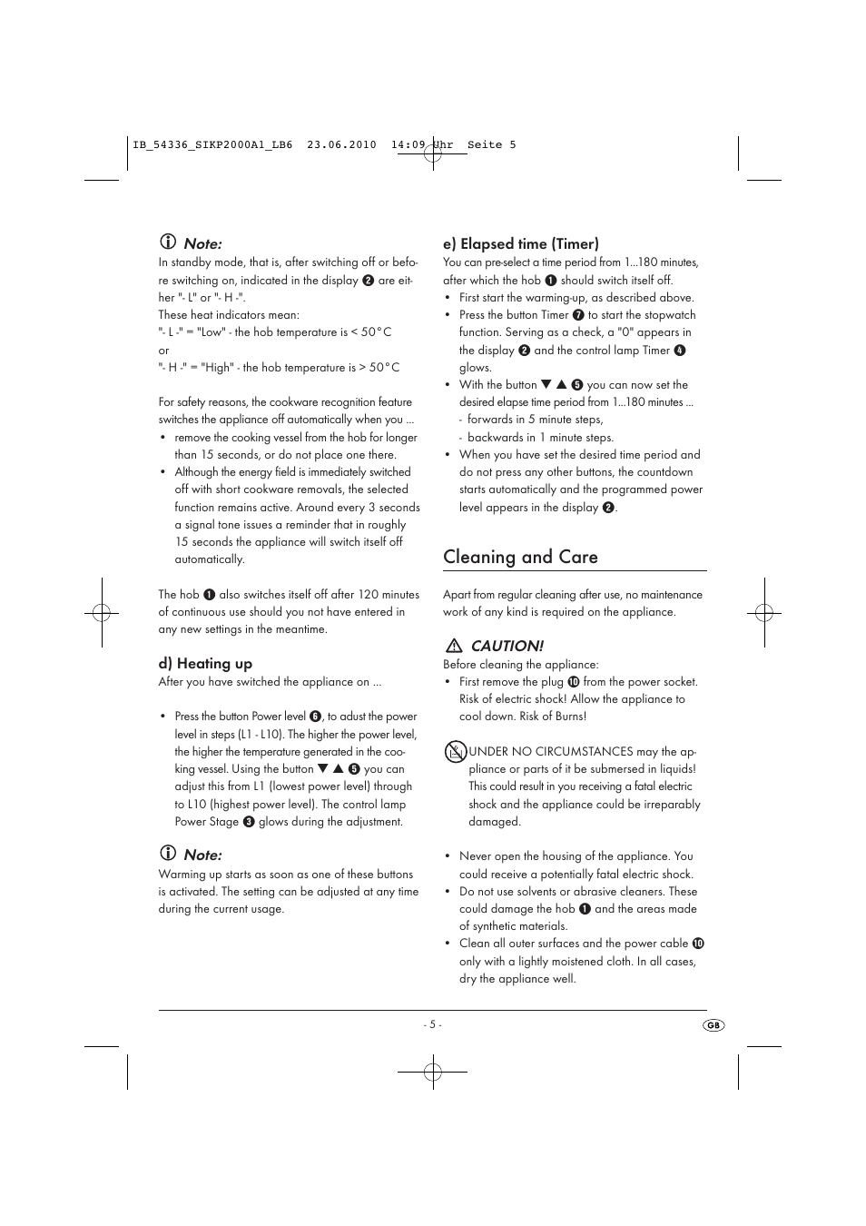 Cleaning and care | Kompernass SILVERCREST SIKP 2000 A1 User Manual | Page 7 / 8