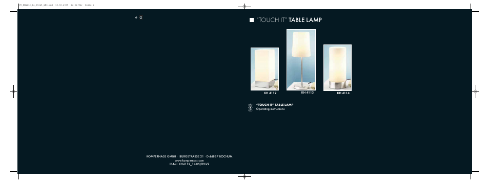 Kompernass TOUCH IT KH 4113 User Manual | 6 pages