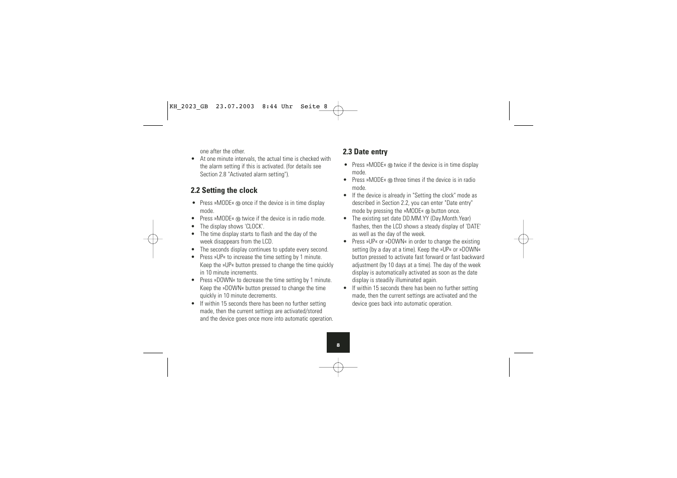 Kompernass KH 2023 User Manual | Page 9 / 18