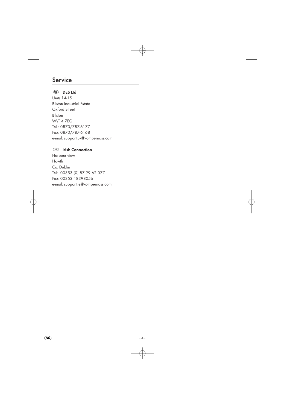 Service | Kompernass KH 4168 User Manual | Page 6 / 6