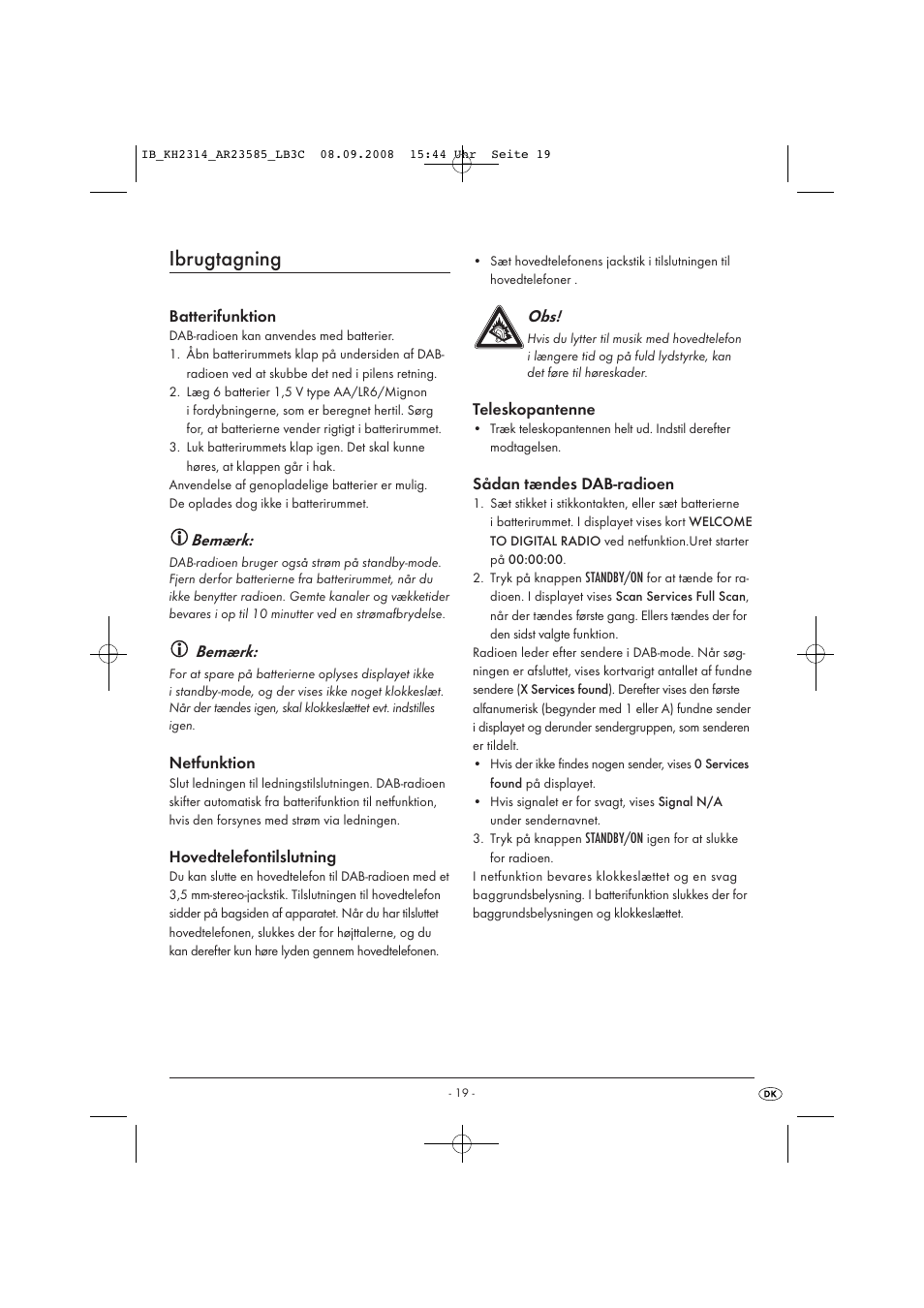 Ibrugtagning | Kompernass KH 2314 User Manual | Page 21 / 29