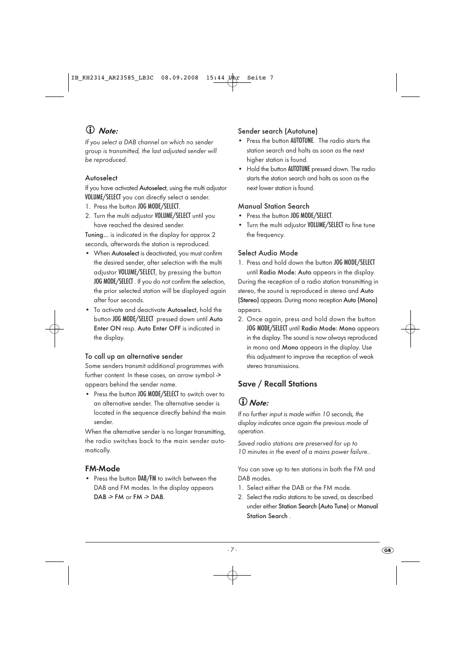 Kompernass KH 2314 User Manual | Page 9 / 29