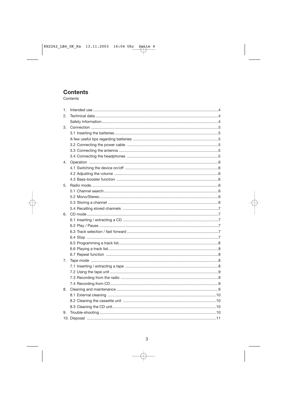 Kompernass KH 2262 User Manual | Page 3 / 12