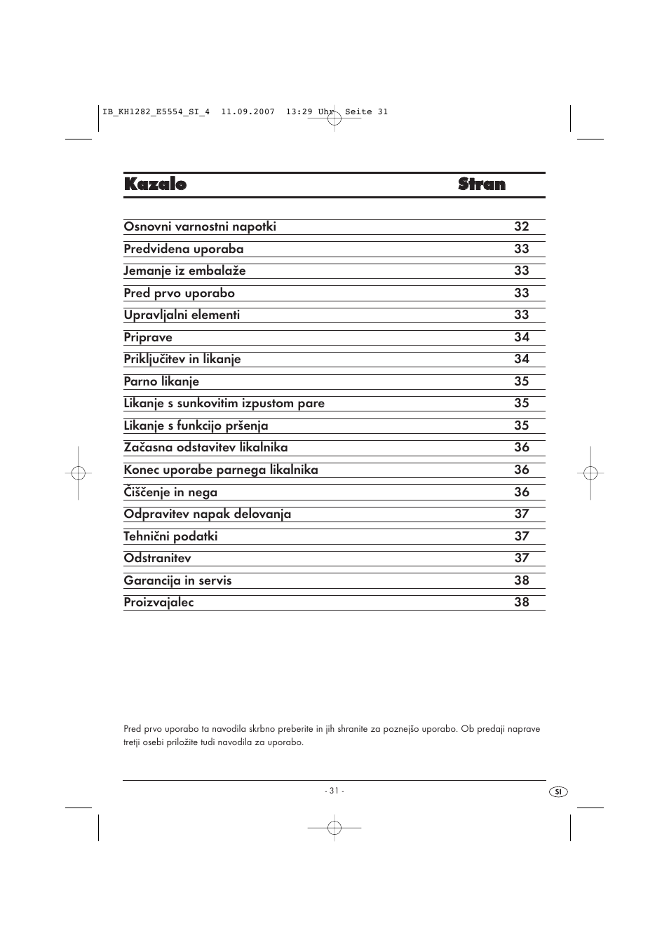 Kka az za allo o s sttrra an n | Kompernass KH 1282 User Manual | Page 31 / 76