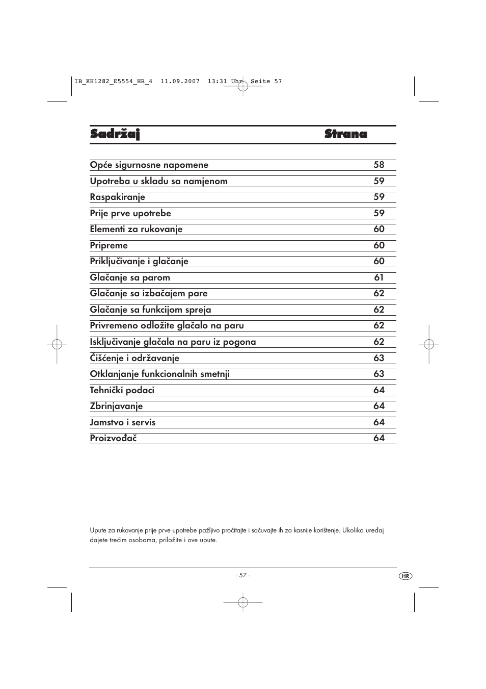 Ssa ad drrž ža ajj s sttrra an na a | Kompernass KH 1282 User Manual | Page 57 / 76