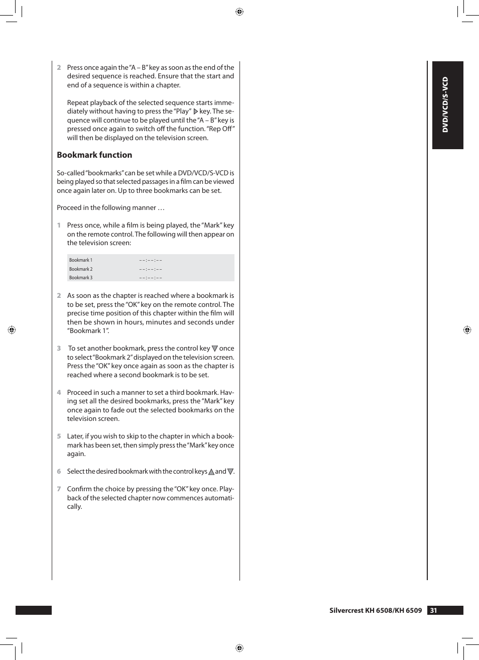 Bookmark function | Kompernass KH 6508 User Manual | Page 33 / 66