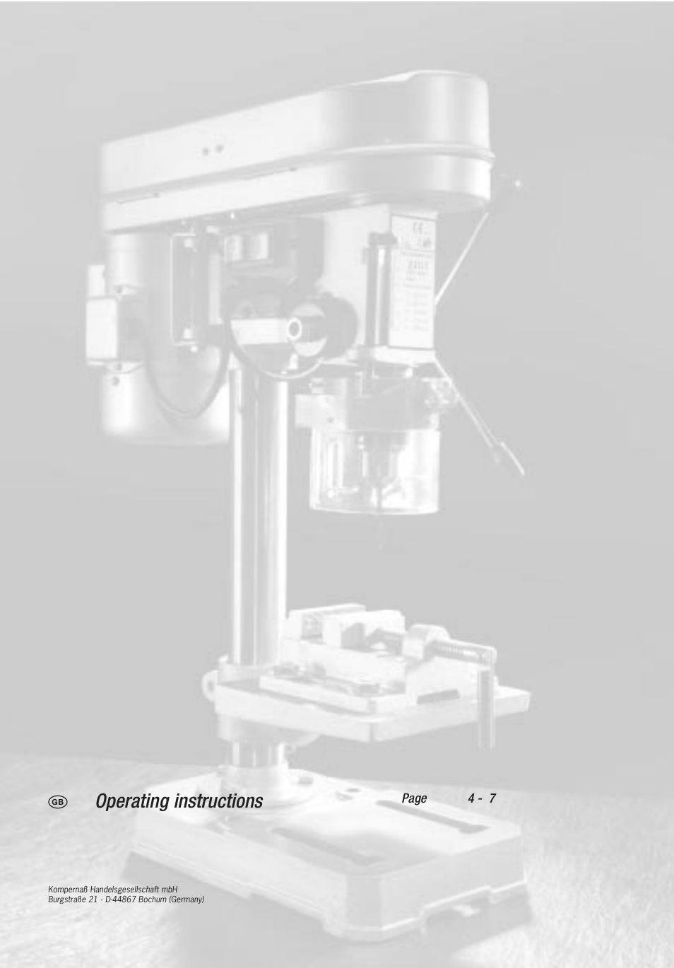 Operating instructions | Kompernass PTBM 350-13 User Manual | Page 2 / 12