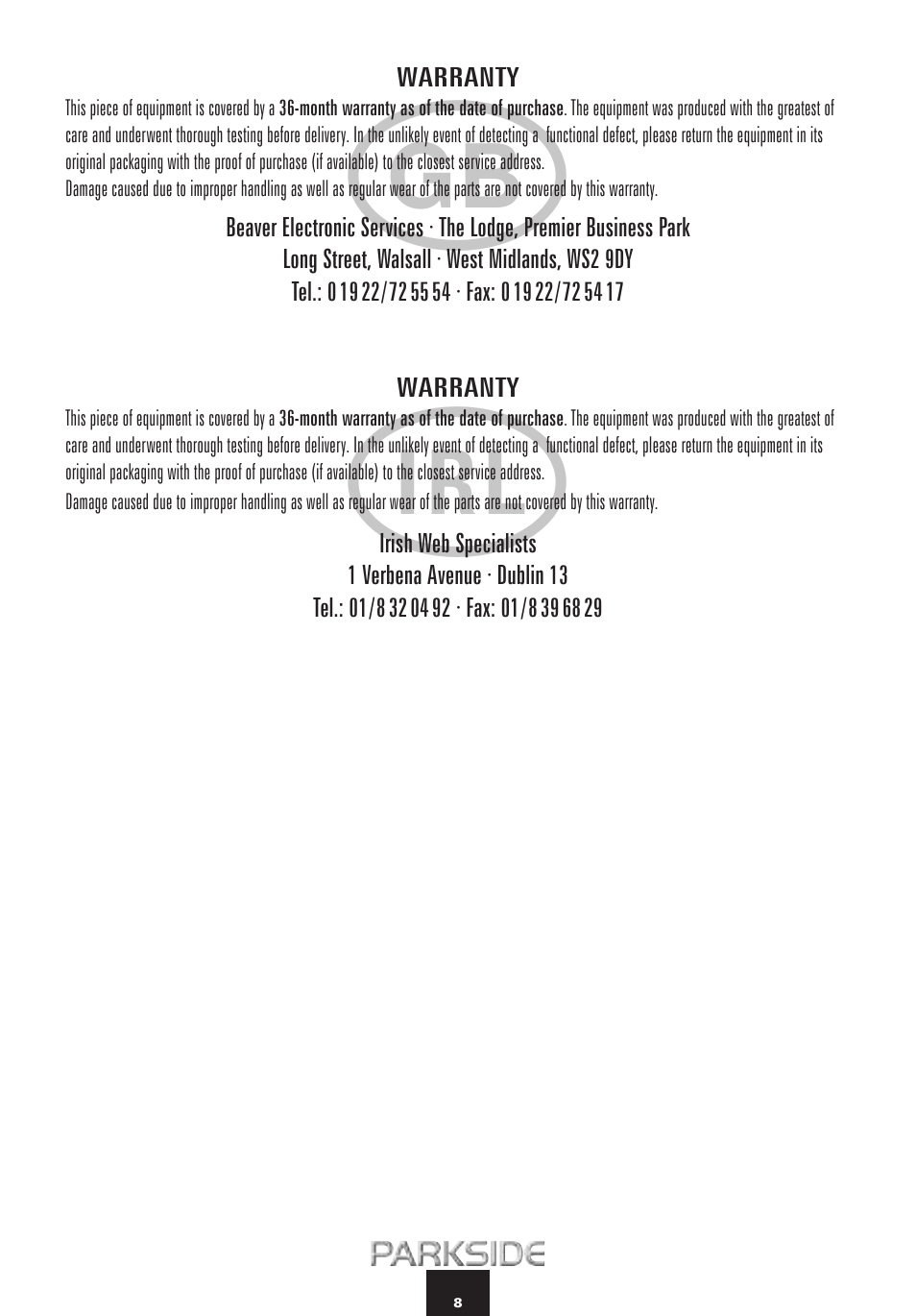Kompernass PTBM 350-13 User Manual | Page 8 / 12