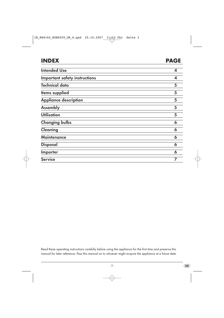 Index page | Kompernass KH 4164 User Manual | Page 3 / 8