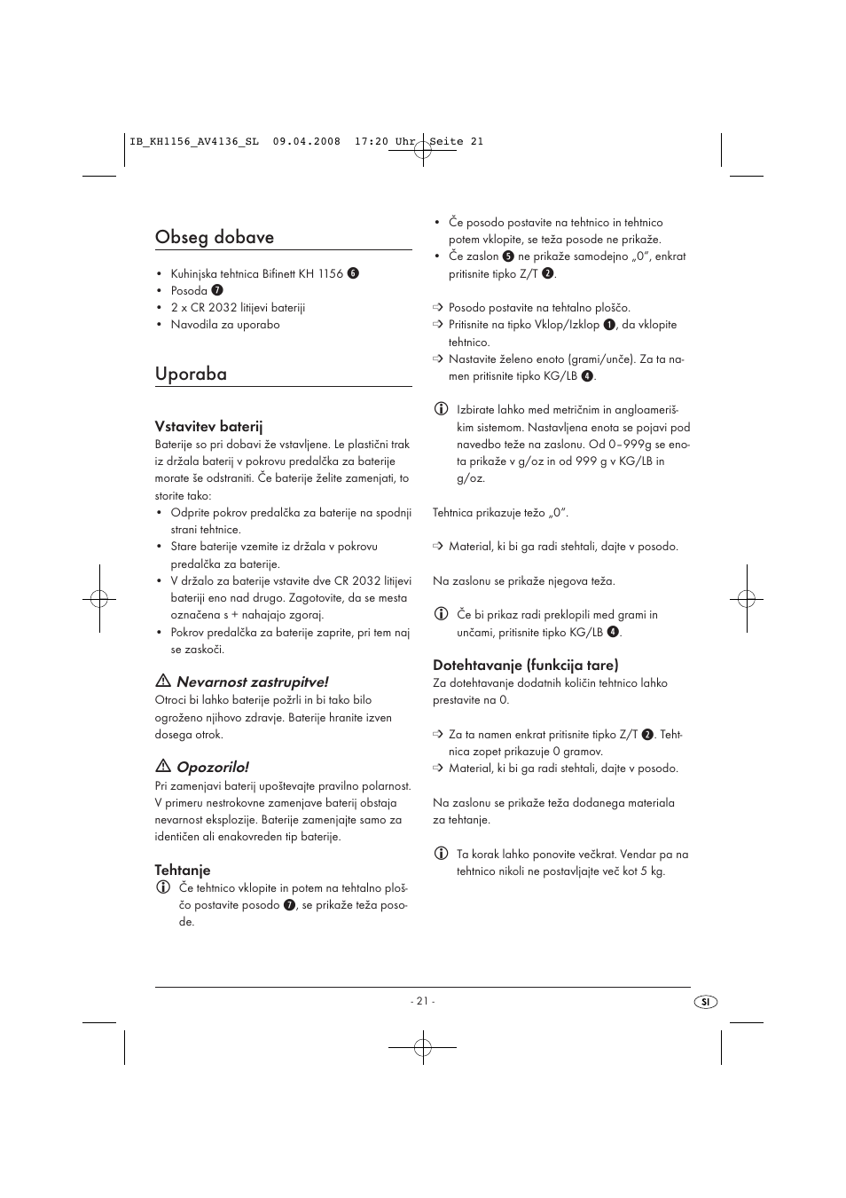 Obseg dobave, Uporaba | Kompernass KH 1156 User Manual | Page 23 / 52