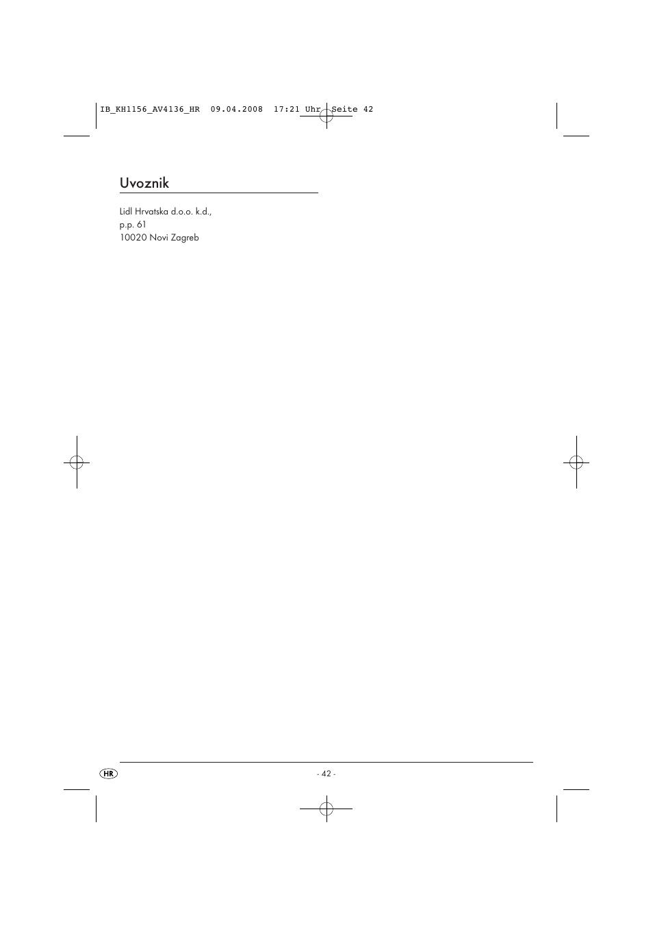 Uvoznik | Kompernass KH 1156 User Manual | Page 44 / 52