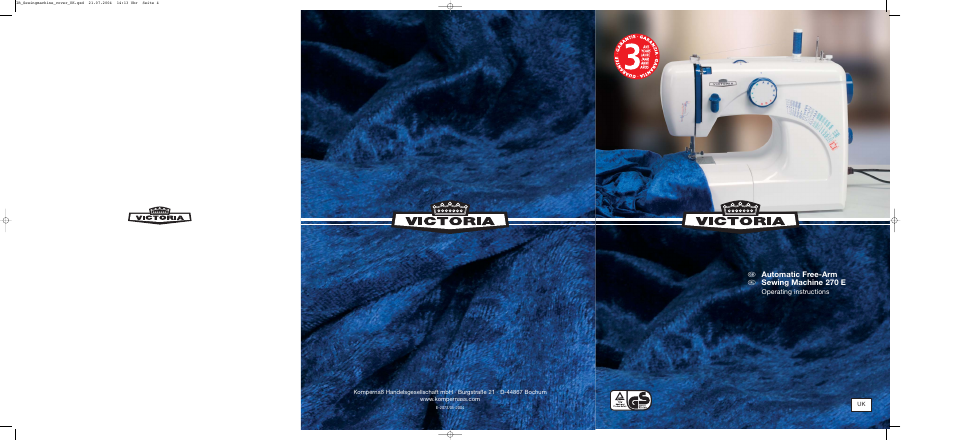 Automatic free-arm sewing machine 270 e | Kompernass Victoria 270 E User Manual | Page 2 / 30