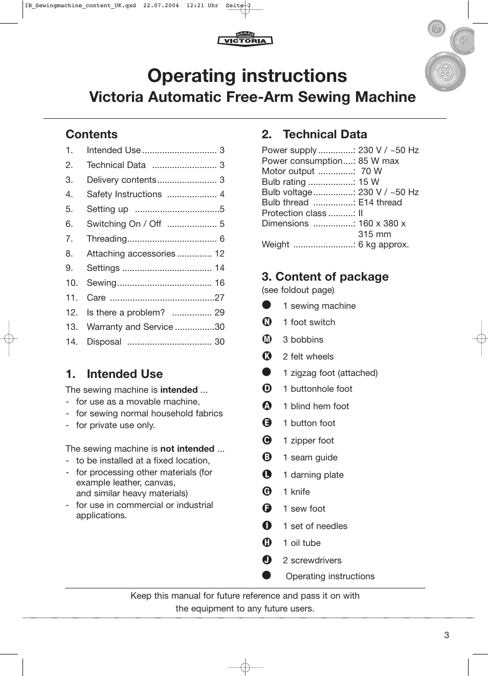 Kompernass Victoria 270 E User Manual | Page 3 / 30
