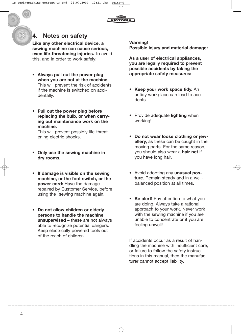 Kompernass Victoria 270 E User Manual | Page 4 / 30