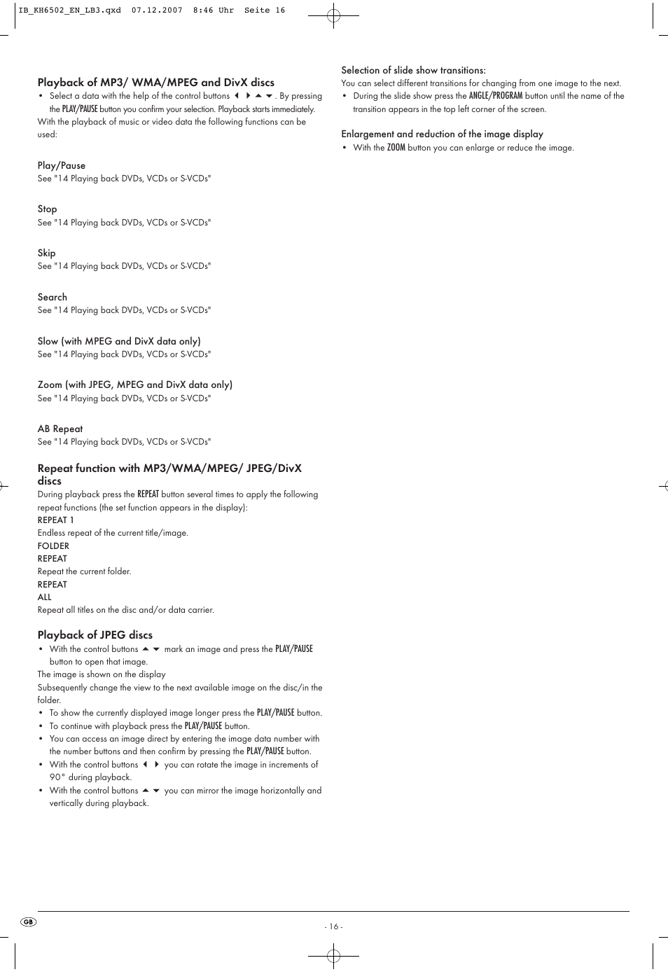 Kompernass KH 6502 User Manual | Page 18 / 46