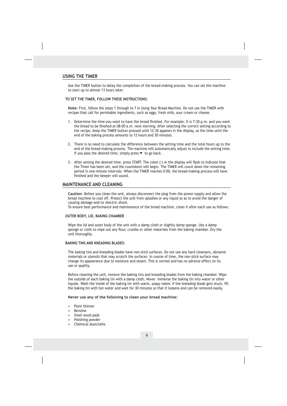 Using the timer, Maintenance and cleaning | Kompernass kh 2230 User Manual | Page 10 / 19